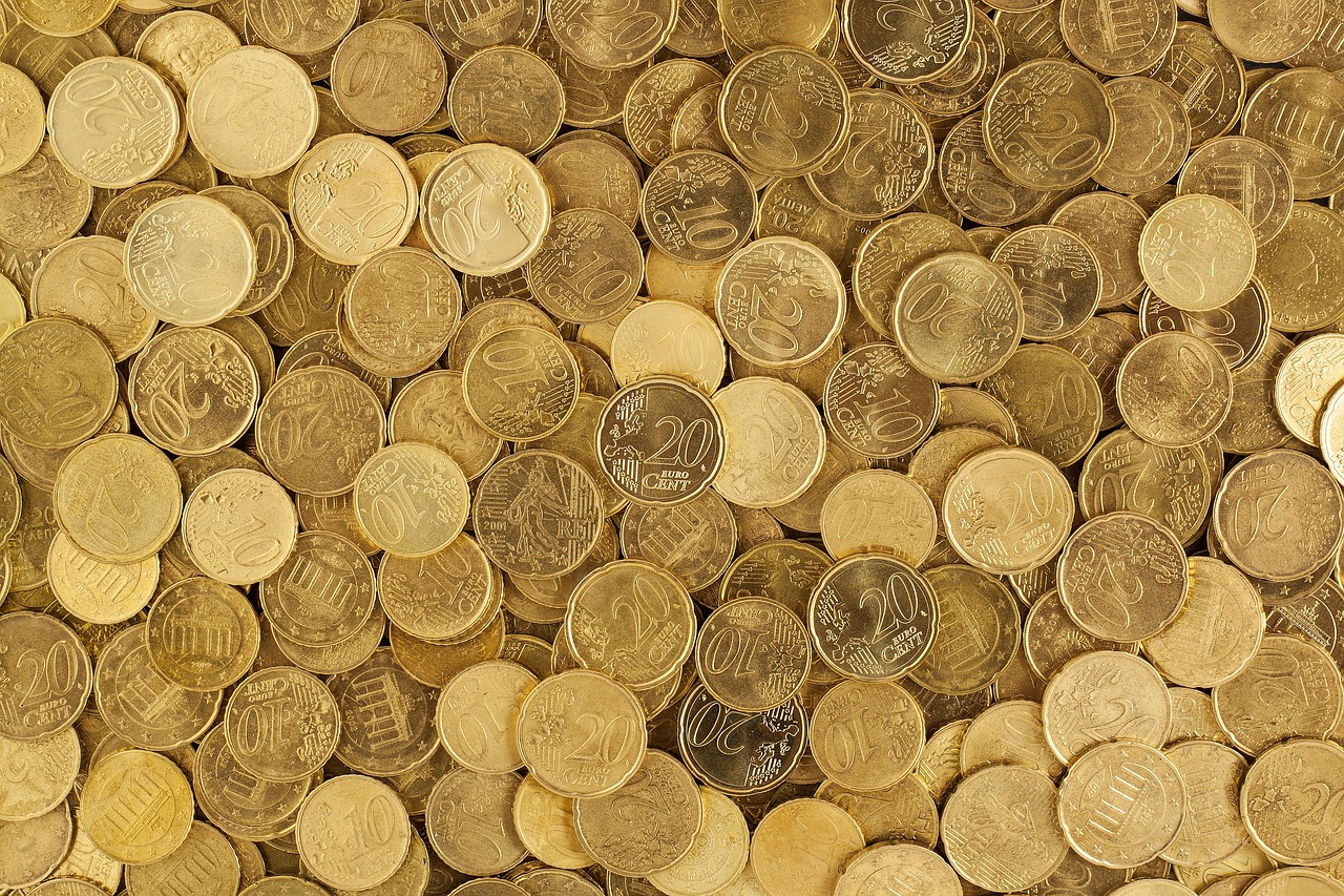 Ausgebreitete Euro-Centmünzen